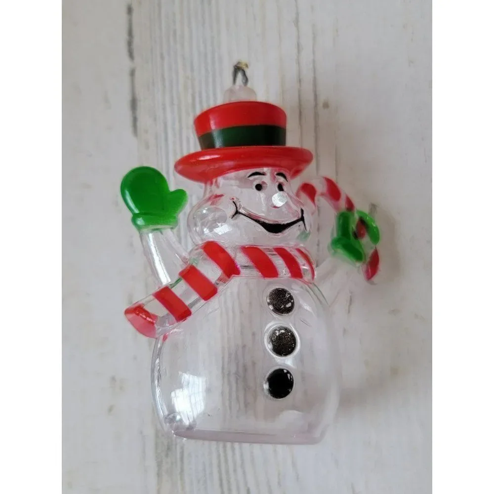 Plastic snowman Candy cane ornament Xmas‎ decor